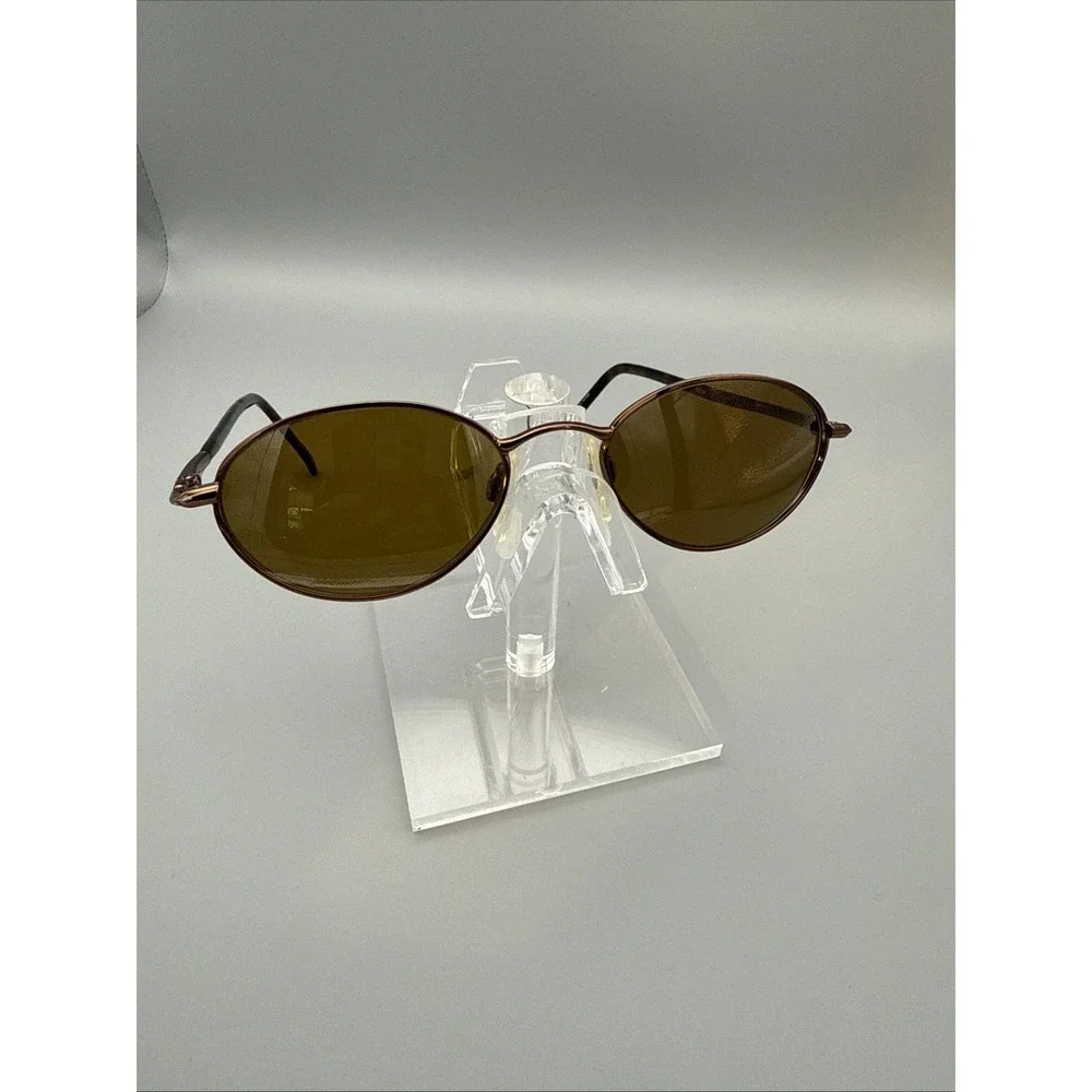 Vintage Apex MESA Bronze Metal Oval Sunglasses Hong Kong - DeadStock Rare 50-18